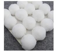 CHUYIX Lot de 20 boules en peluche - Boule en fourrure synthétique - Pompon en fourrure synthétique - Pour chapeaux, sacs, écharpes, porte-clés - 6 cm - Blanc