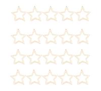 CHUYIX Lot de 20 étoiles en bois de 12,7 cm - Couleur naturelle - Confettis - Tableau en bois non traité - Décoration de Noël - Décoration de mariage - Décoration de table