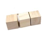 CHUYIX Lot de 3 blocs de construction en bois naturel de 35 mm - Carrés vierges - Non traités - Grands blocs de construction en bois naturel - Petits cubes en bois pour bricolage, puzzles, tampons