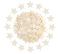 CHUYIX Lot de 50 étoiles en bois - 10,2 cm - Confettis - En bois non traité - Décoration de Noël - Décoration de mariage - Décoration de table