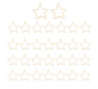 CHUYIX Lot de 50 étoiles en bois de 2,54 cm - Confettis en bois non traité - Décoration de Noël - Décoration de mariage - Décoration de table