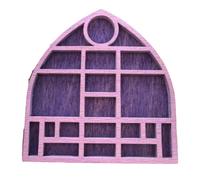 CHUYIX Trinket Shelf - 1 pièce - 7,7 x 8 cm - Présentoir à bijoux miniature en bois - Pour maison de poupée - Avec plusieurs grilles - Mini boîte de rangement - Accessoires de maison de poupée