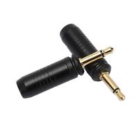 ChuyTrading Bouchon de réparation 3,5 mm, type soudé, plaqué or, connecteur mono mâle pour écouteurs Focal Clear Mg, Celestee et Stellia - connecteur de câble DIY 3,5 mm de remplacement avec (Noire)