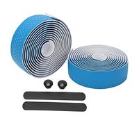 ChuyTrading Ruban de guidon de vélo, enveloppe de guidon pour vélo de route avec embouts, ruban de guidon antidérapant pour le cyclisme, poignée en PU et EVA confortable avec design perforé (Bleue)