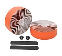 ChuyTrading Ruban de guidon de vélo, enveloppe de guidon pour vélo de route avec embouts, ruban de guidon antidérapant pour le cyclisme, poignée en PU et EVA confortable avec design perforé (Orange)