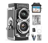 CHUZHAO Appareil Photo Numérique Rétro Vintage 12 MP 1080P FHD TLR avec Mise au Point Automatique, Carte Mémoire 16 Go - Compact Portable pour Enfants, Adolescents