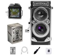 CHUZHAO Mini caméra numérique TLR rétro avec carte de 16 Go, autofocus 12 MP 1080p FHD pour débutants, adolescents et adultes - Caméra de poche vintage portable