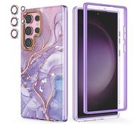 Chvelop Coque pour Samsung Galaxy S23 Ultra, 4 en1 Paillette Caméra Protection & Bumper, Coque pour Galaxy S23 Ultra avec Paillettes, Brillant, Antichoc