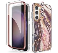 Chvelop Coque pour Samsung S23 Plus avec Protecteur d'écran & Protecteur de caméra, TPU Antichoc Protection à 360°, Brillante Motif Résistant à la Décoloration Coque pour Galaxy S23+ Plus, Noir