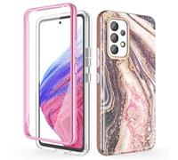 Chvelop Coque Samsung A53 5G avec Protection d'écran, Coque Samsung A53 Protection à 360 Degrés [Anti-décoloration] Fantaisie Brillant Antichoc Anti-Rayures TPU Coque Galaxy A53 (6,5 Pouces)