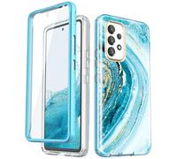 Chvelop Coque Samsung Galaxy A53, Samsung A53 5G Coque de Protection à 360 Degrés avec Protecteur d'écran, Coque Galaxy A53 5G Brillant élégant Antichoc Anti-Rayure TPU Coques et Housses A53 5G, Bleu