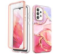 Chvelop Samsung A33 5G Protection à 360 Degrés Coque avec Protecteur d'écran, Coque Samsung A33 [Résistant à la Décoloration] Brillant Antichoc Anti-Rayures TPU Coques Galaxy A33 (6,4 Pouces) Rose