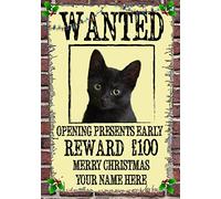 CHW2 Carte de vœux de Noël personnalisée Chat noir Format A5