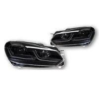 Chwqfuhf Phare Avant Ensemble Phares LED DRL Hid Bi Xénon Pour VW Pour Golf 6 2009-2012 Accessoires Automobiles(Right Hand Drive All LED Black)