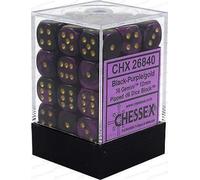 CHX26840 Chessex - 36 dés à 6 faces - Noir/Violet/Or