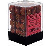 CHX27814 Chessex - 36 dés à 6 faces - Ecarlate/Or