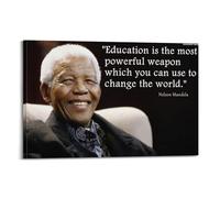 CHxdxge Nelson Mandela - Poster décoratif sur toile - Motif : citations - Pour salon, chambre à coucher, chambre à coucher - Impression photo moderne - Décoration de salle familiale - 20 x 30 cm