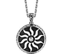 CHXISHOP Collier soleil rétro en argent sterling 925 pour homme avec pendentif hipster hip-hop simple chaîne de pull ronde ornements en argent 50 cm