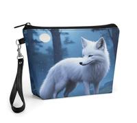 CHYDANY Arctic Fox Trousse de maquillage en cuir synthétique avec poignée et fermeture éclair pour mère, amis et femmes 22,5 x 6,6 x 14,5 cm