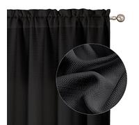 Chyhomenyc Lot de 2 Panneaux de Rideaux Semi-Transparents à Texture de Lin synthétique filtrant la lumière, Doux et aérés avec Passe-Tringle pour Salon, Chambre à Coucher, 76,2 x 137,2 cm chacun