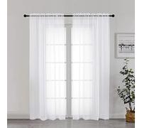 Chyhomenyc Lot de 2 rideaux transparents blancs de 183 cm de long, filtrant la lumière, double passe-tringle, rideaux de fenêtre pour porte française, chambre à coucher, salon et chambre d'enfant, 106