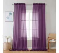 Chyhomenyc Lot de 2 rideaux transparents doux, aérés et élégants filtrant la lumière pour chambre à coucher, salon, décoration de fête de mariage, 106,7 x 243,8 cm (l x L), prune, 2,4 x 2,4 m