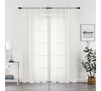 Chyhomenyc Lot de 2 rideaux transparents ivoire de 228,6 cm de long, filtrant la lumière, doux, aérés et élégants pour chambre à coucher, salon, décoration de fête de mariage, 106 x 228,6 cm (l x L)
