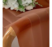 Chyhomenyc Lot de 2 Rideaux Transparents Orange 106 x 114 cm - Courts Filtrant la Lumière pour Salon, Chambre à Coucher, Petites Fenêtres
