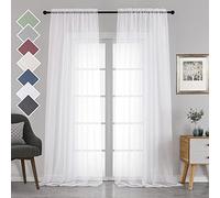 Chyhomenyc Lot de 2 voilages blancs extra longs de 304,8 cm de long, rideaux de fenêtre pour arche de mariage, fête d'anniversaire, fenêtre de couloir, chambre d'amis, maison de campagne, 106,7 x