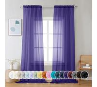 Chyhomenyc Lot de 2 voilages violets de 243,8 cm de long, filtrant la lumière, doux, aérés et élégants, en voile pour chambre à coucher, salon, décoration de fête de mariage, 106,7 x 243,8 cm (l x L),