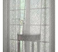 Chyhomenyc - Marilyn - Lot de 2 voilages doux et aérés filtrant la lumière, en jacquard texturé, pour fenêtre de chambre à coucher, salon, 96,5 x 243,8 cm (l x L), motif feuillage 3D, gris anthracite