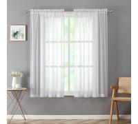 Chyhomenyc Rideaux Voile Transparents en Lin S2 Blanc 30 x 45 cm