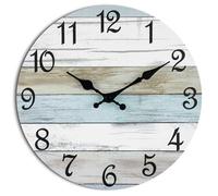 CHYLIN ZASTION Horloge Murale silencieuse sans tic-tac à Piles, Horloge Rustique décorative pour Salle de Bain, Cuisine, Chambre à Coucher, Salon (25,4 cm)