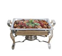 Chynalys Lot de 2 chauffe-plats, en acier inoxydable, 6 l, pour buffet de restauration, 21 x 26 x 26 cm