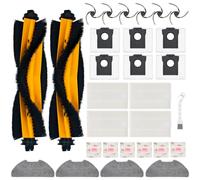 Chyodi Lot de 29 accessoires pour robot aspirateur Dreame D20 Air Plus | Comprend 2 brosses principales, 4 filtres HEPA, 4 tampons de nettoyage, 6 brosses latérales, 6 sacs à poussière