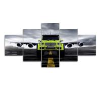 chyongshan Car Poster 5 Panel Canvas Printed Modern Wall Art Poster Home Decoration 150x80cm with Frame