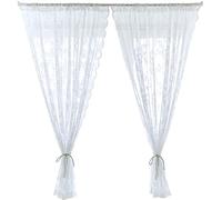 ChYoung Rideau de Dentelle élégante Type de Rideau de Type 2 Panneaux de Rideaux de Fil Blanc pour la Chambre à Coucher et fenêtre (W 75 x H 100cm(2))