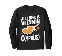 Chypre All I Need is Vitamin Cyprus Drapeau de l'île Chypre Manche Longue