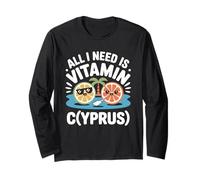 Chypre All I Need is Vitamin Cyprus Drapeau de l'île Chypre Manche Longue