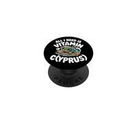 Chypre All I Need is Vitamin Cyprus Drapeau de l'île Chypre PopSockets PopGrip Adhésif