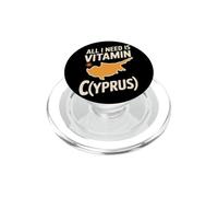 Chypre All I Need is Vitamin Cyprus Drapeau de l'île Chypre PopSockets PopGrip pour MagSafe