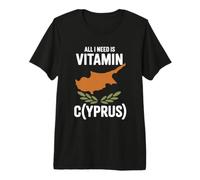 Chypre All I Need is Vitamin Cyprus Drapeau de l'île Chypre T-Shirt Haut de Gamme