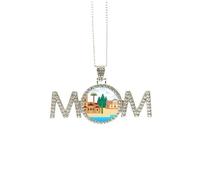 Chypre National Landmark Building Cadeau de fête des mères pour maman, grand-mère, collier d'anniversaire, M
