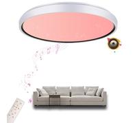 chysongoods-BK Plafonnier musical LED avec haut-parleur Bluetooth Φ50cm 55W contrôle vocal/APP compatible avec Alexa/GoogleHome Changement de couleur RVB réglage des couleurs à intensité variable