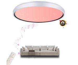 chysongoods-BK Plafonnier musical LED avec haut-parleur Bluetooth Φ50cm 55W contrôle vocal/APP compatible avec Alexa/GoogleHome Changement de couleur RVB réglage des couleurs à intensité variable