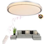 chysongoods-BZ Plafonnier musical LED avec haut-parleur Bluetooth Φ50cm 55W contrôle vocal/APP compatible avec Alexa/GoogleHome Changement de couleur RVB réglage des couleurs à intensité variable