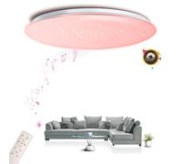 chysongoods-YY Plafonnier musical LED avec haut-parleur Bluetooth Φ50cm 55W contrôle vocal/APP compatible avec Alexa/GoogleHome Changement de couleur RVB réglage des couleurs à intensité variable
