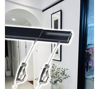 CHZDPP Crochet pour tableau de galerie d'art Pour exposition/salon/couloir, Barres de suspension Pour grands tableaux, Kit de fixation pour cadre Pour mur(300cm/9.8ft Track,2.5m/8.2ft Wire)