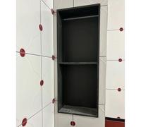 CHZDPP Niche de Douche Niche de Douche étanche et antirouille, Niche Murale Haute capacité pour Grand Flacon de shampoing, Grand Espace de Rangement pour Salle de Bain(Black,Two-Tier)