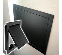 CHZDPP Panneau d'accès invisible en métal personnalisable, panneau d'accès de plomberie encastré pour intérieur/extérieur, panneau d'accès pour robinet de douche pour plafond et mur (noir, 15 x 15 cm)